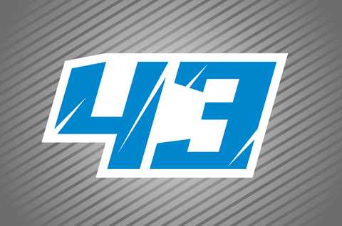 Full Colour Printed Number Decal - Forty Three Style