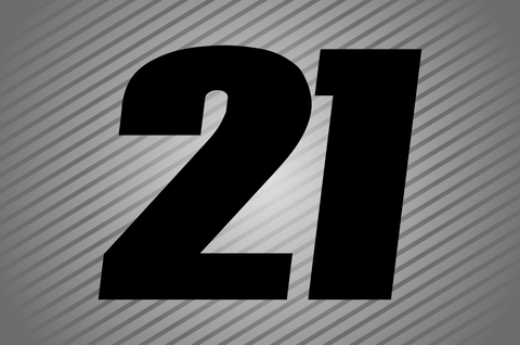 Contour Cut Number Decal - Twenty One Style