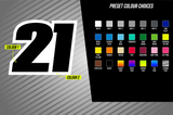 Full Colour Printed Number Decal - Twenty One Style