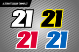 Full Colour Printed Number Decal - Twenty One Style