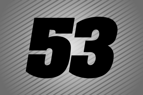Contour Cut Number Decal - Fifty Three Style