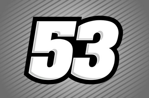 Full Colour Printed Number Decal - Fifty Three Style