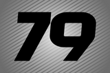 Contour Cut Number Decal - Seventy Nine Style
