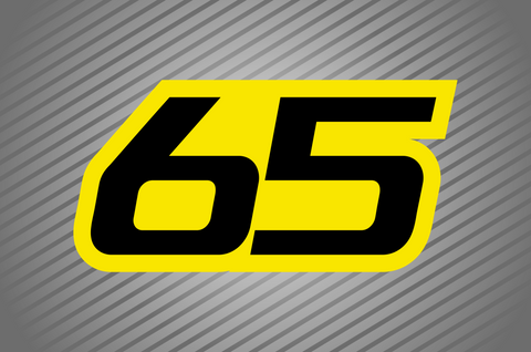 Full Colour Printed Number Decal - Sixty Five Style
