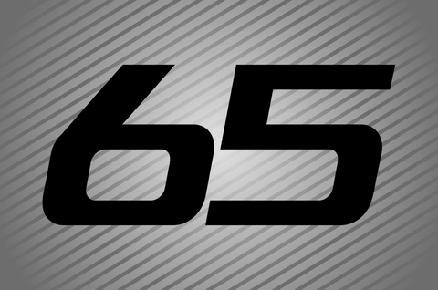 Contour Cut Number Decal - Sixty Five Style