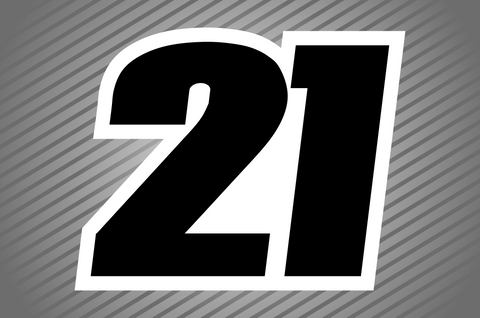 Full Colour Printed Number Decal - Twenty One Style